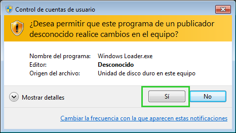 Loader Control cuentas de usuario